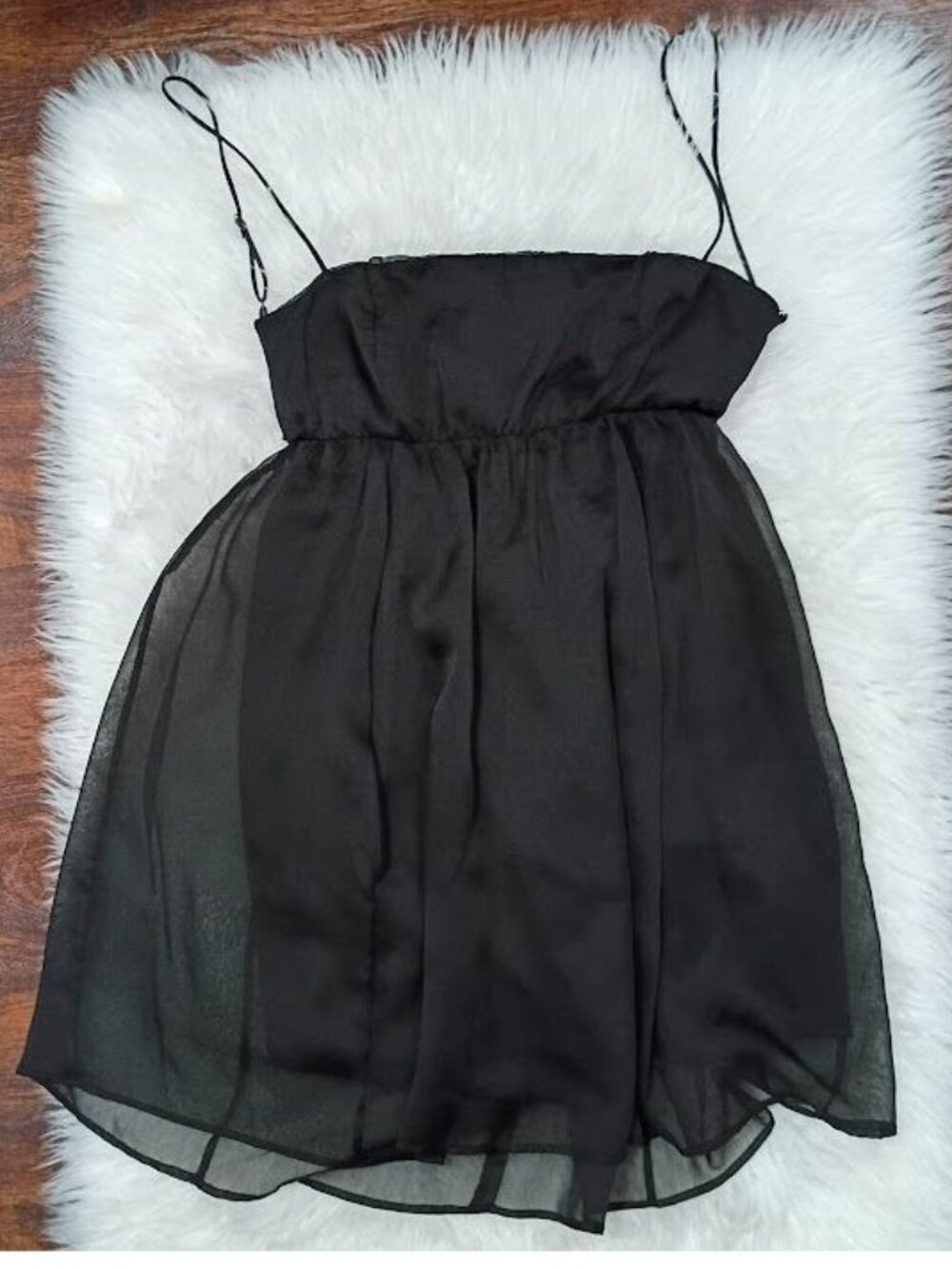 Lucy In The Sky Black SZ Large Babydoll Chiffon Whimsy Harajuku Dress - Picture 11 of 11